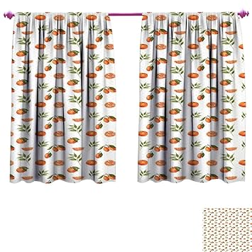 Amazon Com Burnt Orange Blackout Window Curtain Watercolor Orange