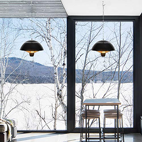 Star Patio Electric Patio Heater, Outdoor Ceiling Patio Heater, Black with Infrared Heating Element, Pendant Patio Heater Suitable as a Balcony Heater, Verandah Heater, BBQ Party Heater, ZHQ1538 - Thumbnail 7