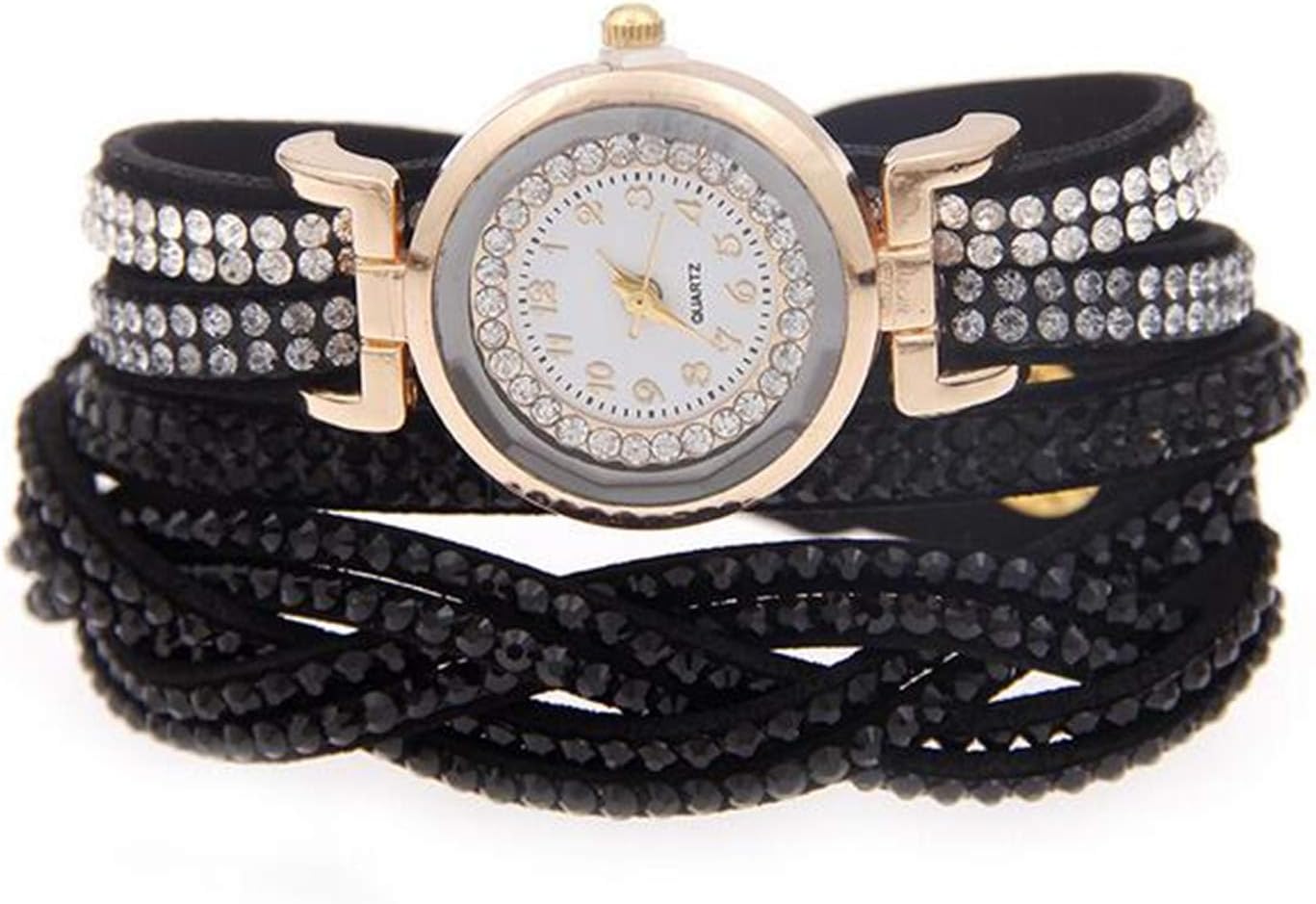 Korean Wrist Watch Quartz Diamond Bracelet Ladies Women's Charm Leather Strap Jewelry Fashion Bangle ME257