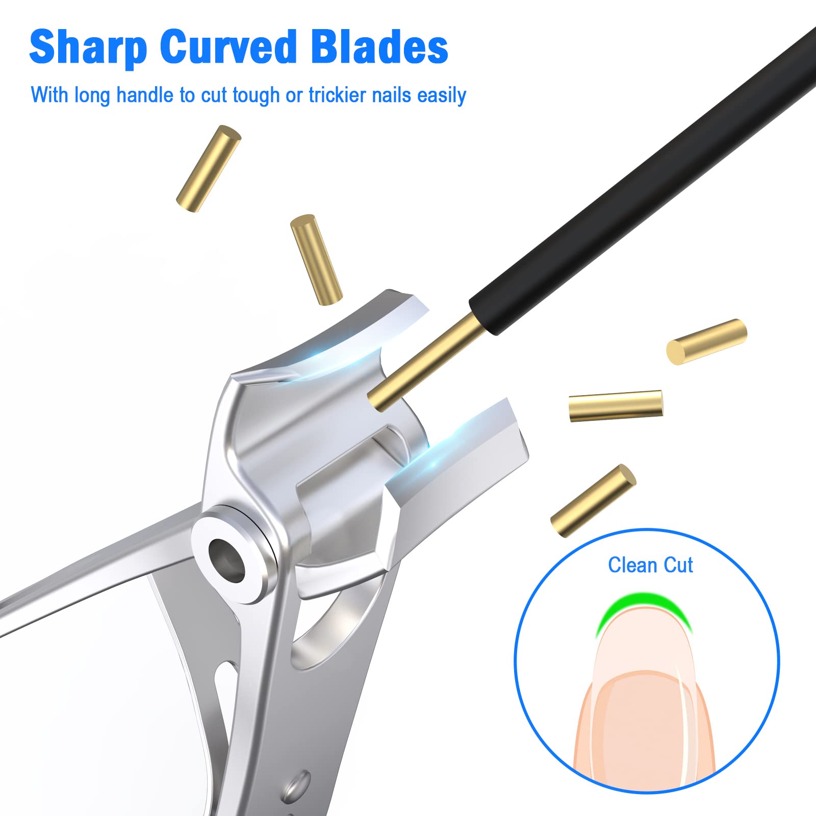 GLAMFIELDS Nail Clippers, 17mm Wide Jaw Opening Finger Nail Cutter for Thick Nails Ingrown Toenail Clippers Trimmer for Men&Women (with Nail File) - Image 3