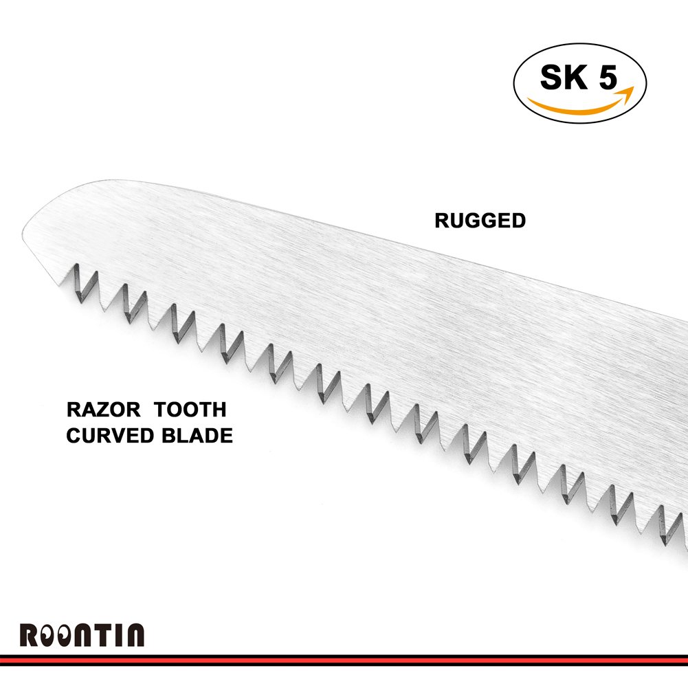 Scie de taille, Scie à main à lame incurvée de 11 po avec ergonomie antidérapante et santé professionnelle pour l\'élagage des arbres, le camping, la chasse, la boîte à outils et plus encore