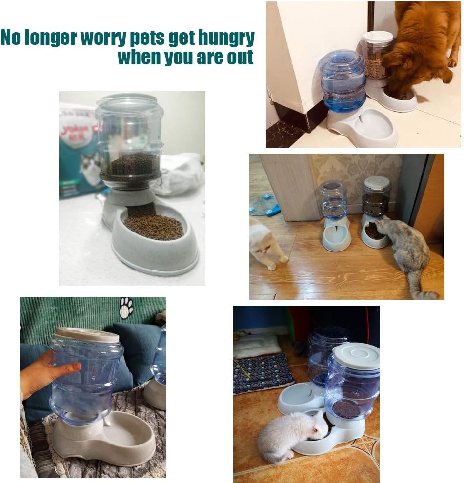 Kitchen & Dining : YNC Automatic Cat Feeder, 1 Gallon Cat Dog Food Dispenser, Durable Automatic Gravity Cat Dog Feeder, Practical Automatic Pet Feeder Food Dispenser for Cats, Small Dogs and Other Cute Small Pets : 
