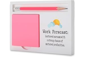 MOEOTOS Funny Work Forecast Office Humor Gifts for Coworkers Boss Medical Workers, Appreciation for Employee Teacher Humor Remote Work, Farewell Promotion Congratulations, White Note Pad Holder MT28