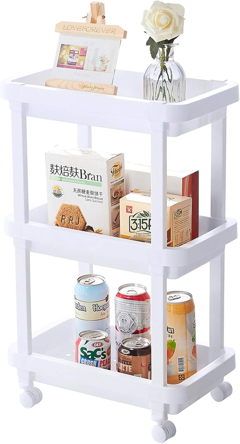 rack rooms coupons on Amazon Com Aogist Rolling Storage Cart Organizer Shelf Rack Storage Tower Utility Cart For Kitchen Laundry Room Bathroom Office Dresser 3 Tier White Kitchen Dining