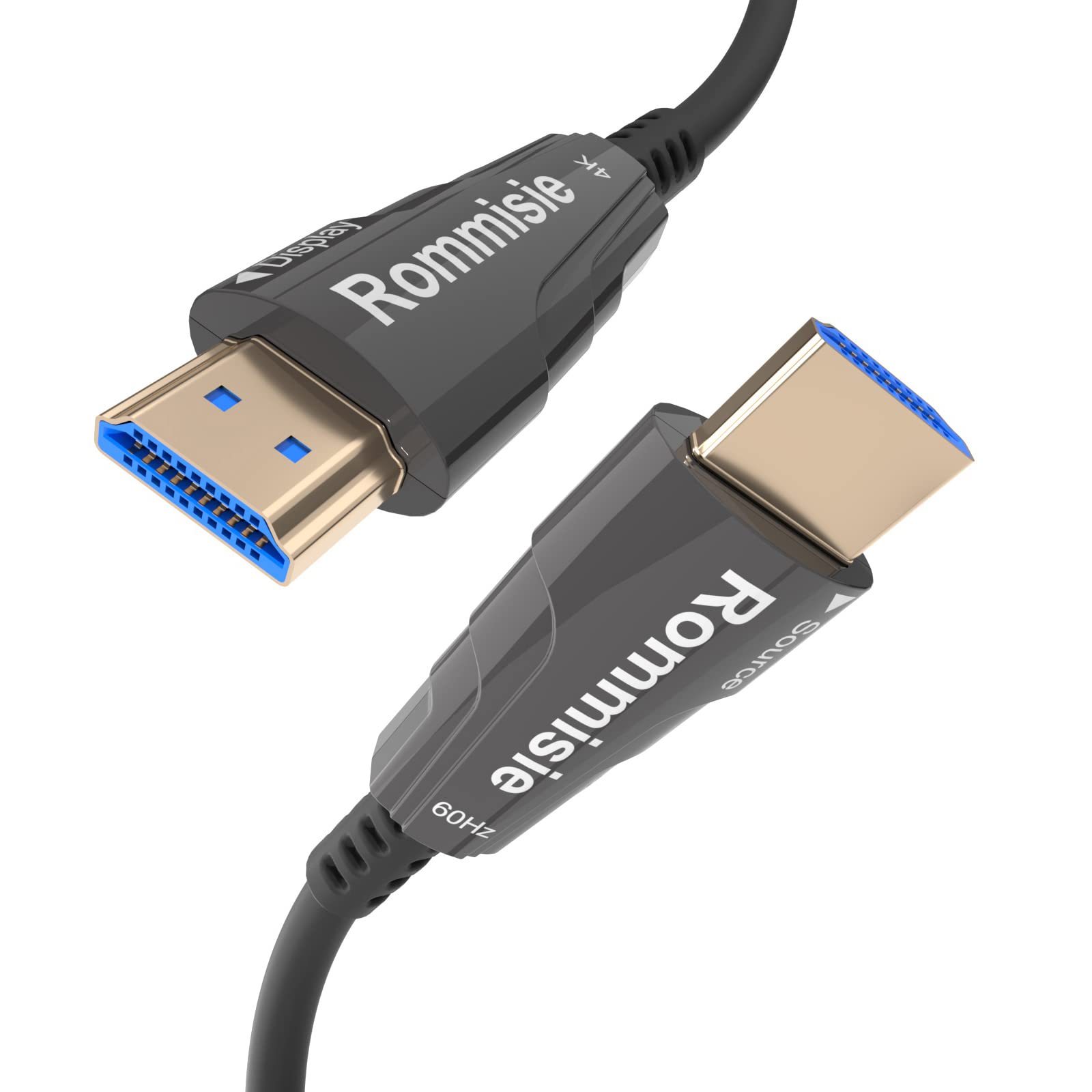 Photo 1 of Rommisie 4K HDMI 200FT Cable Fiber Optic, HDMI 2.0,18Gbps 4K@60Hz (4:4:4 HDR10 HDCP2.2 ARC CEC) Ultra HD One-Direction Cord Ethernet Audio Return Compatible with UHD TV Monitor Laptop Xbox PS4/PS5 ect