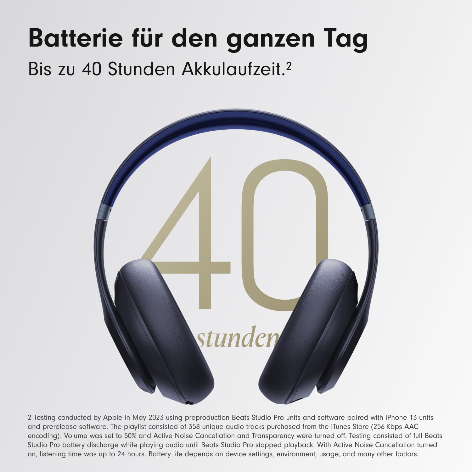 Beats Studio Pro – Komplett Kabellose Bluetooth Noise Cancelling Kopfhörer – Personalisiertes 3D Audio, USB-C verlustfreies Audio, Apple & Android Kompatibilität- Navy 3