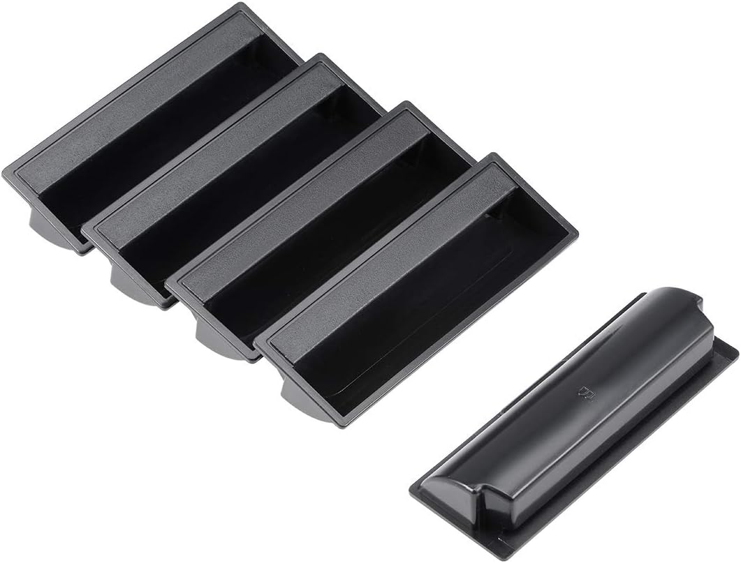 sourcing map Flush Pull Finger Insert Recessed Cabinet Handles 109mm x 40mm x 20mm Black 5Pcs