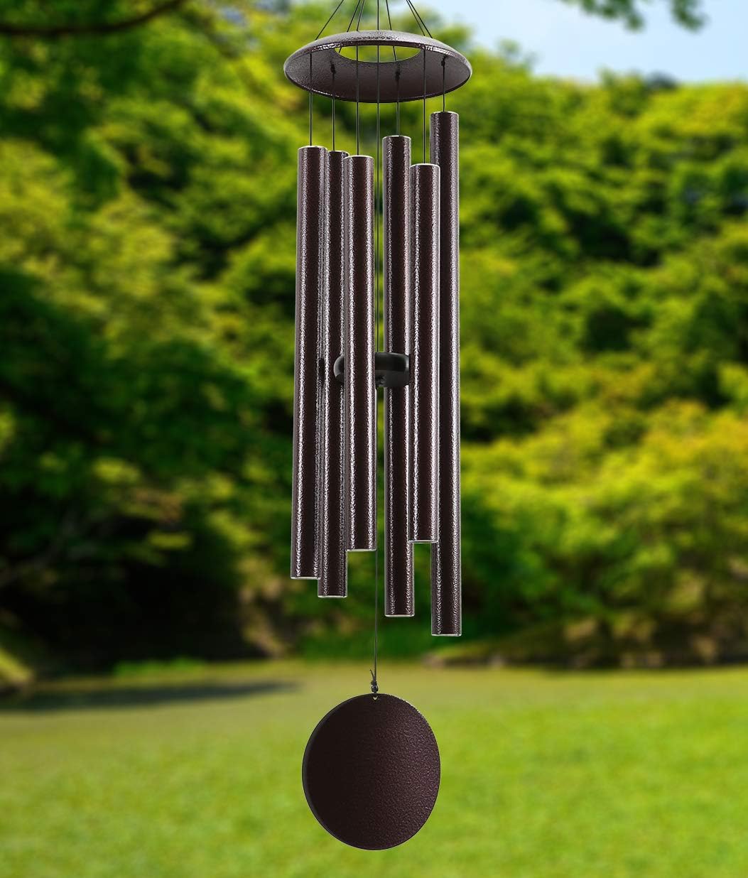 ELYXWORK Large Wind Chimes Outdoor Deep Tone 45 Inch, Memorial Windchimes with 6 Heavy Tubes Tuned Soothing Melody as Sympathy Gift, Home, Patio, Garden Decor, Bronze : Garden & Outdoor