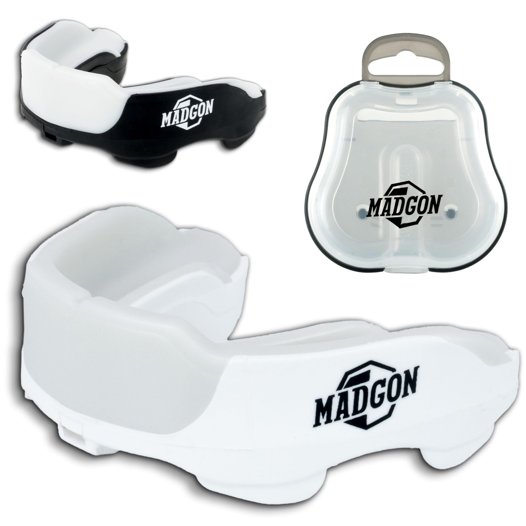 MADGON Martial Premium Mouthguard for ideal breathing! Mouthguard perfectly adjustable with transport box. For martial arts, MMA, boxing, kickboxing, hockey, football - adults