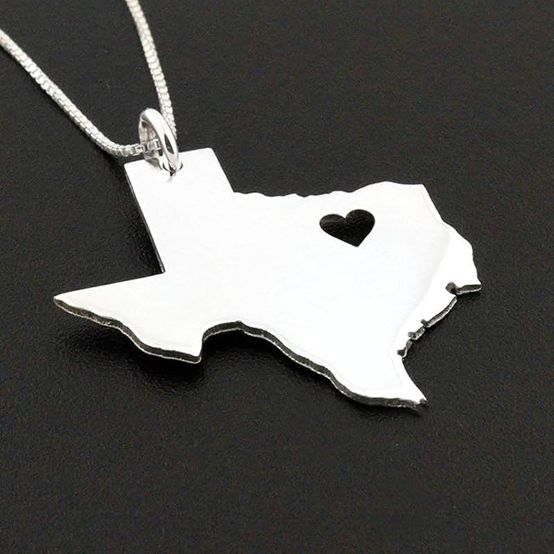 Texas necklace Personalized sterling silver Bright Satin