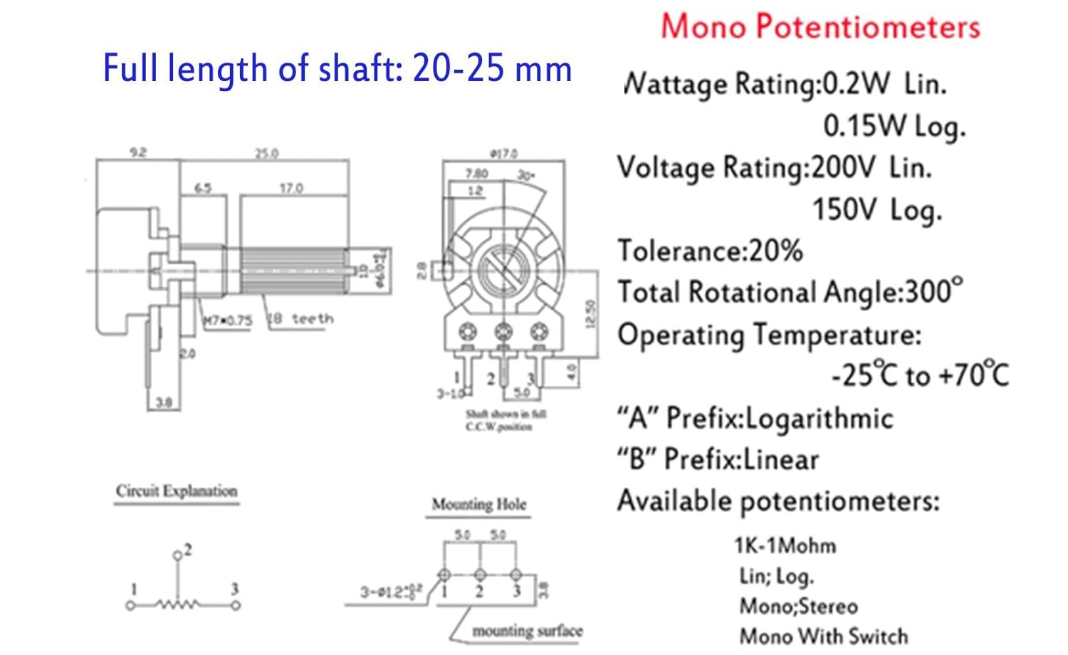 TUBBEK Kit 4 Pezzi Alberi Allungabili Potenziometro - Prolunghe Plastica Grigia 10x25mm - Foto 3