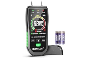RDINSCOS Digital Moisture Meter – Wood Moisture Meter for Firewood, Drywall & Lumber | Pin-Type Moisture Detector for Woodworking, Home Inspection & Water Damage
