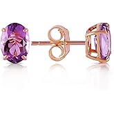 1.8 Carat 14k Solid Rose Gold Panache Amethyst Stud Earrings