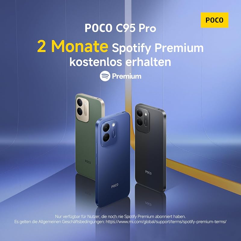 Poco C95 Pro, Smartphone 8+256 GB, Schwarz, 7500mAh Akku, 45W Laden