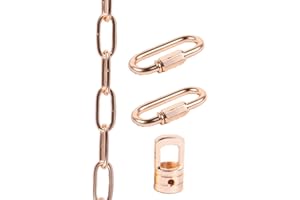 TLLAMP Lighting Pendant Chain, Heavy Duty Chain for Light Fixture, Mirror or Picture Suspension Chain in Antique Brass Finish, Multiple Specifications (Rose Gold,80)