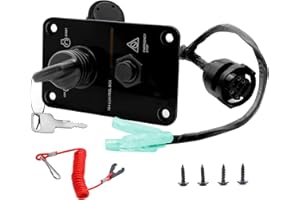 ATFWEL Main Switch Panel Single Engine Key Switch Panel Assembly On-Off-Start 704 Control Box for Yamaha Outboard Yacht 704-82570-12-00 704-82570-08-00