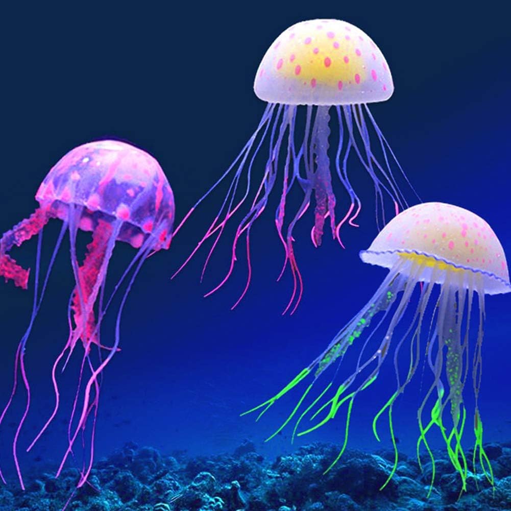 Faderr 3 Pcs Simulation Luminous Jellyfish Realistic Floating, with