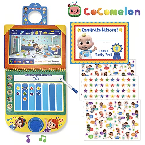 Cocomelon Potty Training Reward Chart - Potty Time with JJ! Workbook Includes Stories, Activities, Stickers, Sound Button and Wipe-Clean Chart!