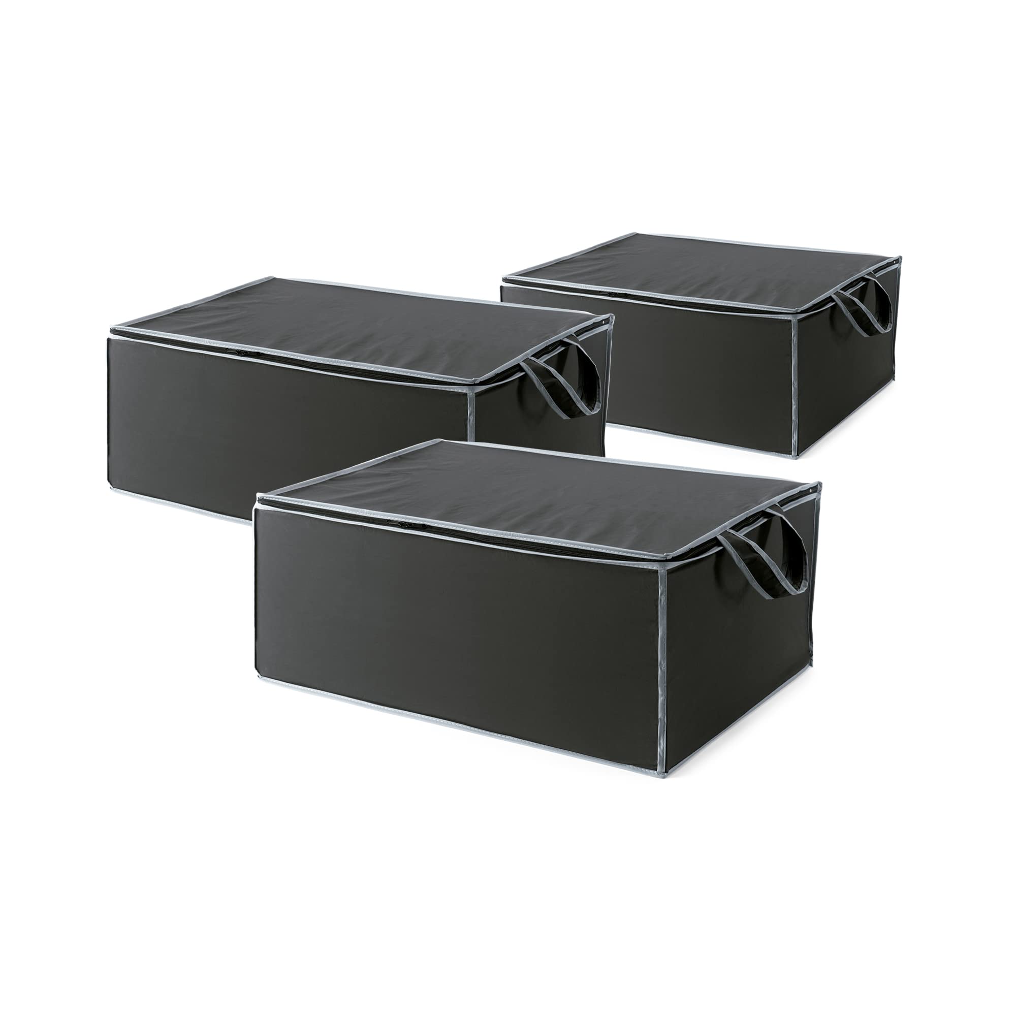 Compactor Set of 3 Duvet Storage Bags, 55 x 45 x 25 cm, PEVA, Urban Range, Black/Grey, RAN9839