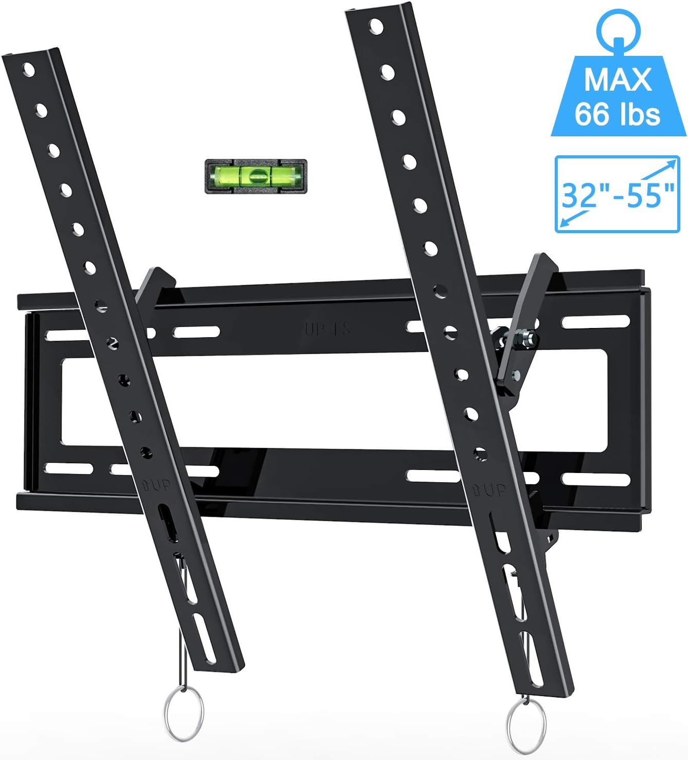 KDG TV Wall Mount Low Profile, Tilting TV Mount Bracket for Most 32-55 inch Flat Screen LED LCD OLED 4K TVs, TV Bracket VESA 400x400mm(16x16 inch)-Weight Capacity up to 66lbs, Space Saving
