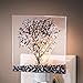 J Devlin Glass Art Stained Glass Tree Night Light – Decorative Plug-in Nightlight with Fused Glass in Purple, Green, and Blue – Elegant Home Décor & Gift