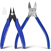 2 Pack Wire Cutters Set, 6"+5" Flush Cutters, Side Cutting Pliers | Carbon Steel Sharp Wire Cutters for Crafts, Electronics, 3D Prints, Jewelry, Model Sprues, Zip Ties &amp; DIY Projects