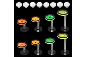 Saricho Live Coral Reef frag Rack，frag Plugs Holder for Coral，Fluorescent Acrylic Coral frag Bracket，This Set Contains 8 columnar Acrylic Holders and 8 White Premium Ceramic Bases