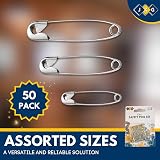JKG 50 x Safety Pins Assorted Sizes Small Medium Large Craft Pins view 4