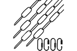 garini 6 Feet Industrial Black Light Fixture Chain, Adjustable Metal Pendant Chandelier Chain Extension with Detachable Link,