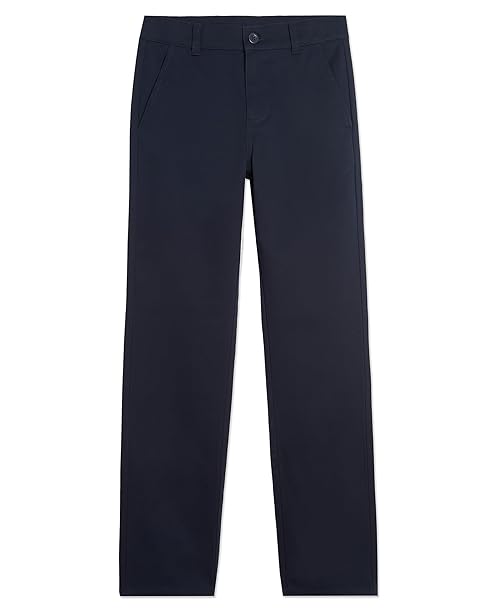 Nautica Big Boys School Uniform Flat Front Pant, Navy, 10