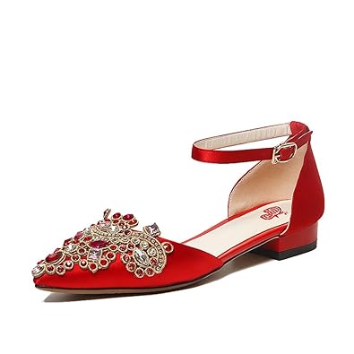 Bridal Shoes Flat Flat With The Word Deduction Princess Diamond