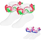 ZQGOFPT Girls Ruffle Socks Toddler Girls Lace Sock Baby Girl Big Double Lace Ruffle Turn Cuff Socks Toddler Dress Socks