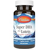 Carlson - Super DHA Plus Lutein, 1000 mg DHA + 20 mg Lutein, 60 Softgels