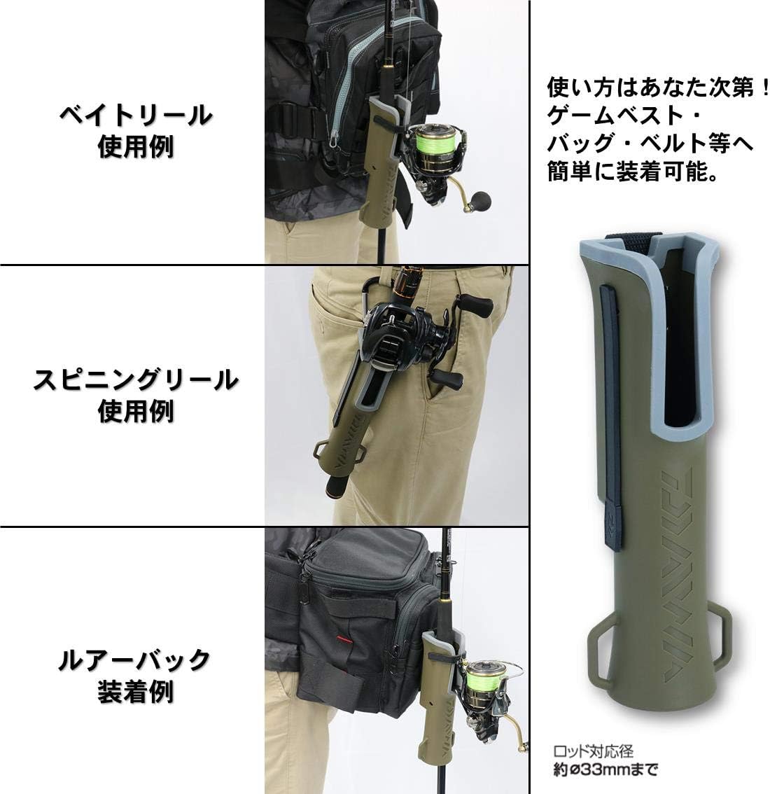 Amazon ダイワ Daiwa Hdロッドホルスター ブラック ダイワ Daiwa 竿掛け ロッドホルダー