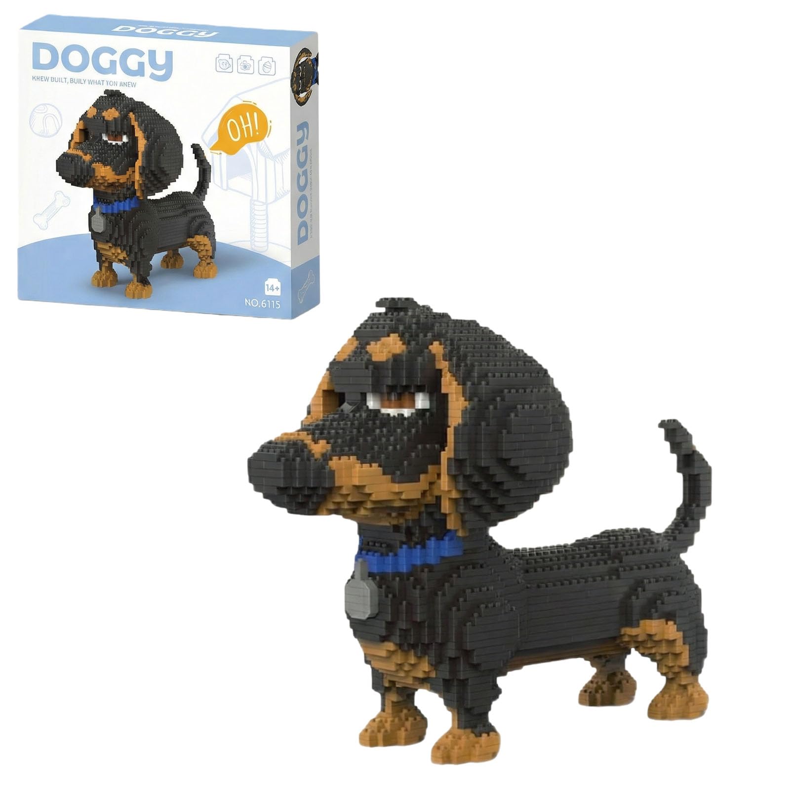 Micro Building Bricks, Dachshund Dog Building Blocks Set, Adult Construction Toy for Creative Challenge, Collector Shelves Display, Home Office Decor and Stress Relief Activity(1900+ Pieces)