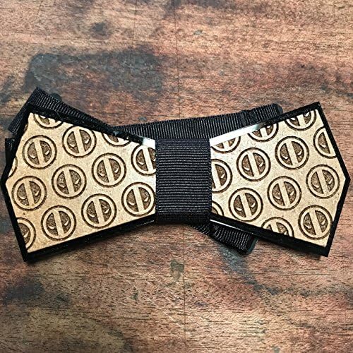 Wooden Deadpool Marvel comics custom bow tie necktie fan club