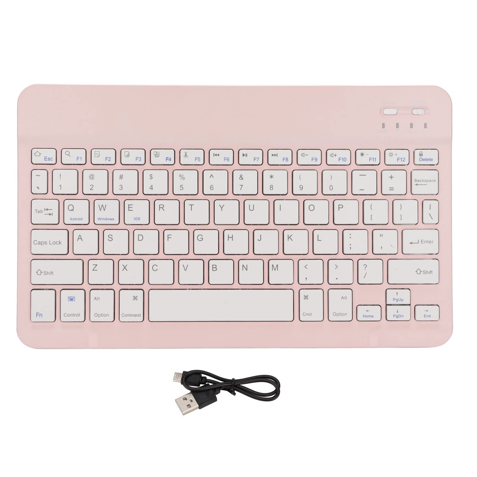 Goshyda Mini Wireless Keyboard, Lock Screen Function Small Portable Bluetooth Stable Connection Tablet Computer Keypad, for PC, for Windows systems(pink)