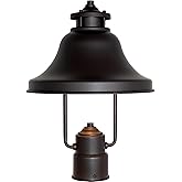 DESIGNERS FOUNTAIN 1-Light Bayport Outdoor Post Lantern, 15 Inch Exterior Lighting Fixture, Bronze, 31336-BZ