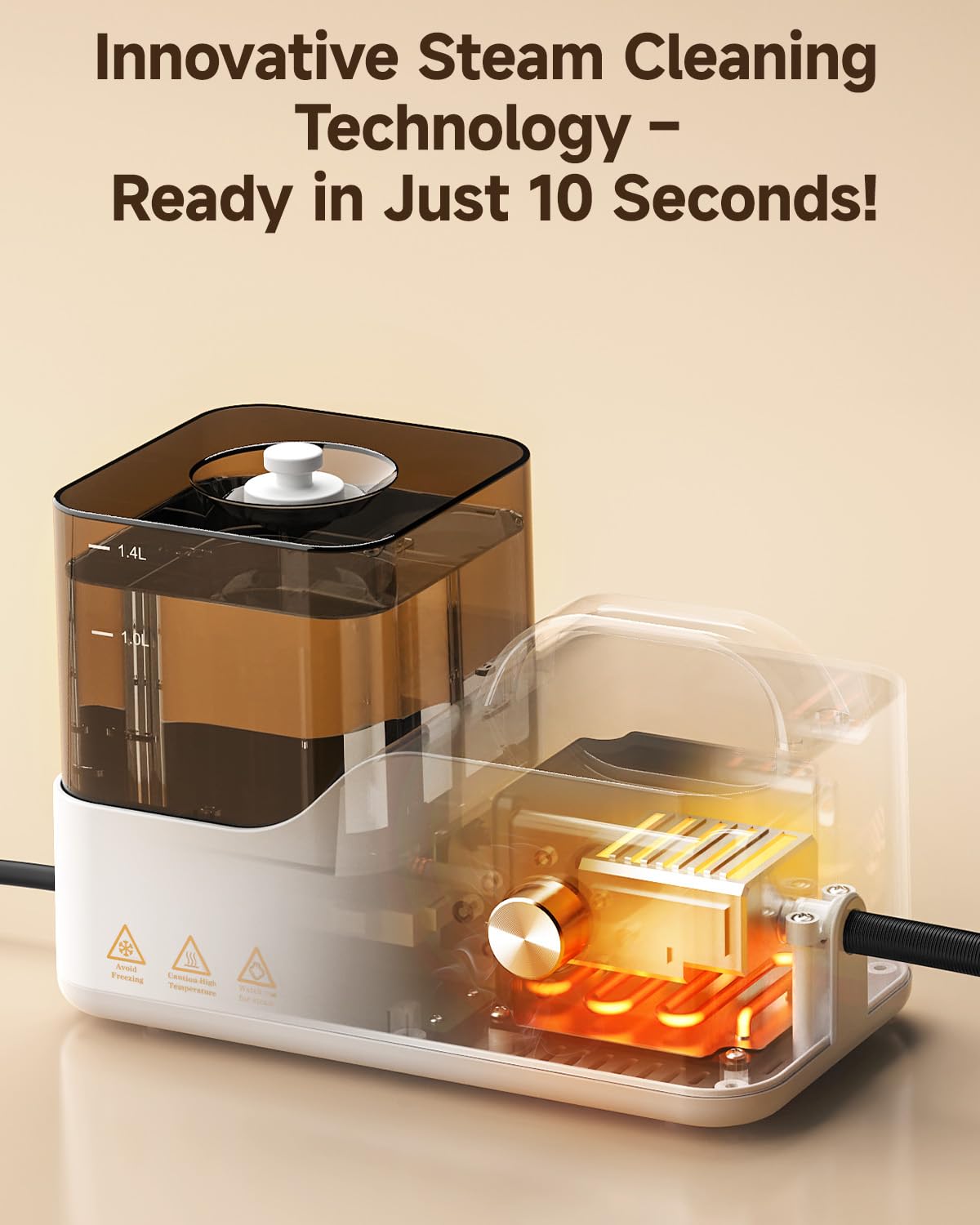 Steam Cleaner for Home, 10s Heat-Up, 2600W Steam Cleaner for Car Detailing, High-Pressure Handheld Steamer for Kitchen, Bathroom, Floors, Upholstery & More