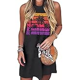 LUKYCILD Summer Dress Beach Dresses for Women Casual Mini Tank Sundresses Sleeveless Vacation Hawaiian Dresses