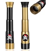 Gejoy 2 Pirate Telescope Toys for Kid,Mini Bronze Black Handheld Monocular | Pirate Telescope Set, 2 Colors Bronze Black, Halloween Party Favor, Kids Costume Prop, Pocket Size