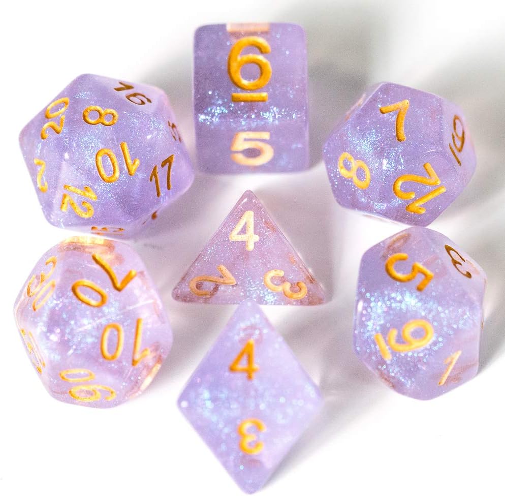 UDIXI Polyhedral DND Dice Sets Iridecent Transparent Discolored Dice for Dungeons and Dragons Pathfinder RPG MTG Table Gaming Dice