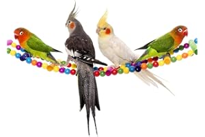 COCOGO Bird Parrot Toys Ladders Swing Chewing Toys Hanging Pet Bird Cage Accessories Hammock Swing Toy for Small Parakeets Cockatiels, Lovebirds, Conures, Macaws, Lovebirds, Finches (22 inch 8 Ladders)