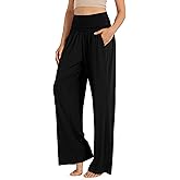 ODODOS Women's Wide Leg Palazzo Lounge Pants with Pockets Light Weight Loose Comfy Casual Pajama Pants-26/28/30"/32" Inseam