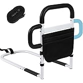Klvied Bed Rails for Elderly Adults Safety, Adjustable Bed Side Rails with Side Handle, Bed Cane with Storage Bag, Fit King, Queen, Full, Twin,Medium
