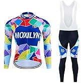MOXILYN Men's Quick-Dry Cycling Jersey Set Road Bike Bicycle Shirt + Bib Pants with 9D Gel Padded MTB Riding Clothing kit