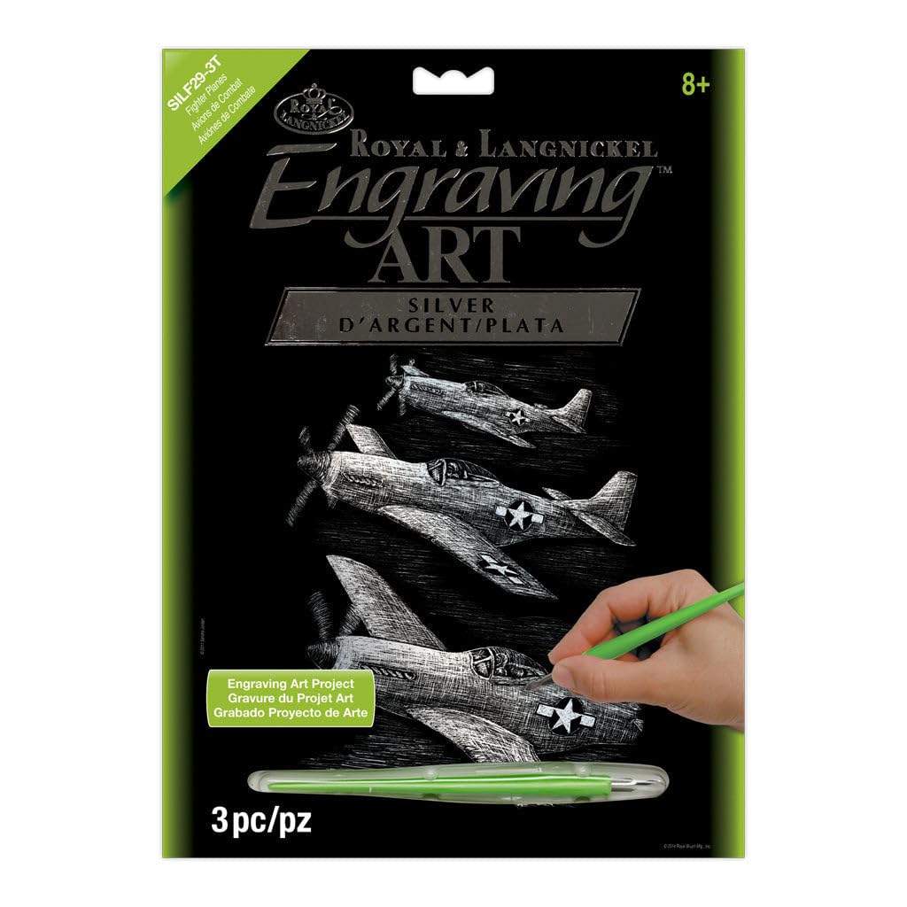 Royal & Langnickel 8 x 10 inch Fighter Planes Pre-Printed Foil Set - Silver