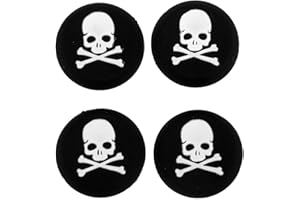 FEIYEN Silicone Thumb Stick Grip Cap Joystick Thumbsticks Caps Cover for PS4 PS3 Xbox One PS2 Xbox 360 Game Controllers (White Skull 4PCS)