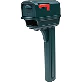 Architectural Mailboxes Gentry&trade; Rust-Proof Plastic Post Mounted Mail Box for Outside with Post, Green, Large Curbside Mailbox, USPS Approved for Residential Delivery