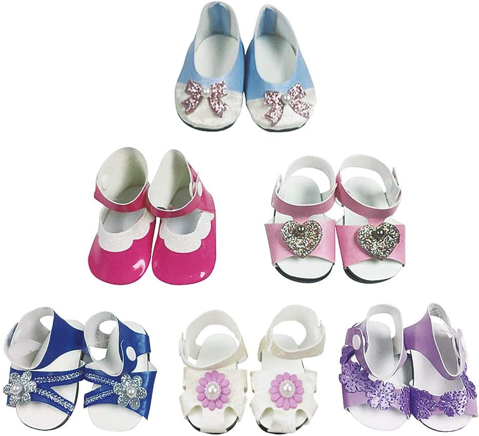 CZC GIFT 6 Pairs of Doll Shoes Dolls Accessories Fits 18 inch American Girl Dolls Shoes (Style 6)